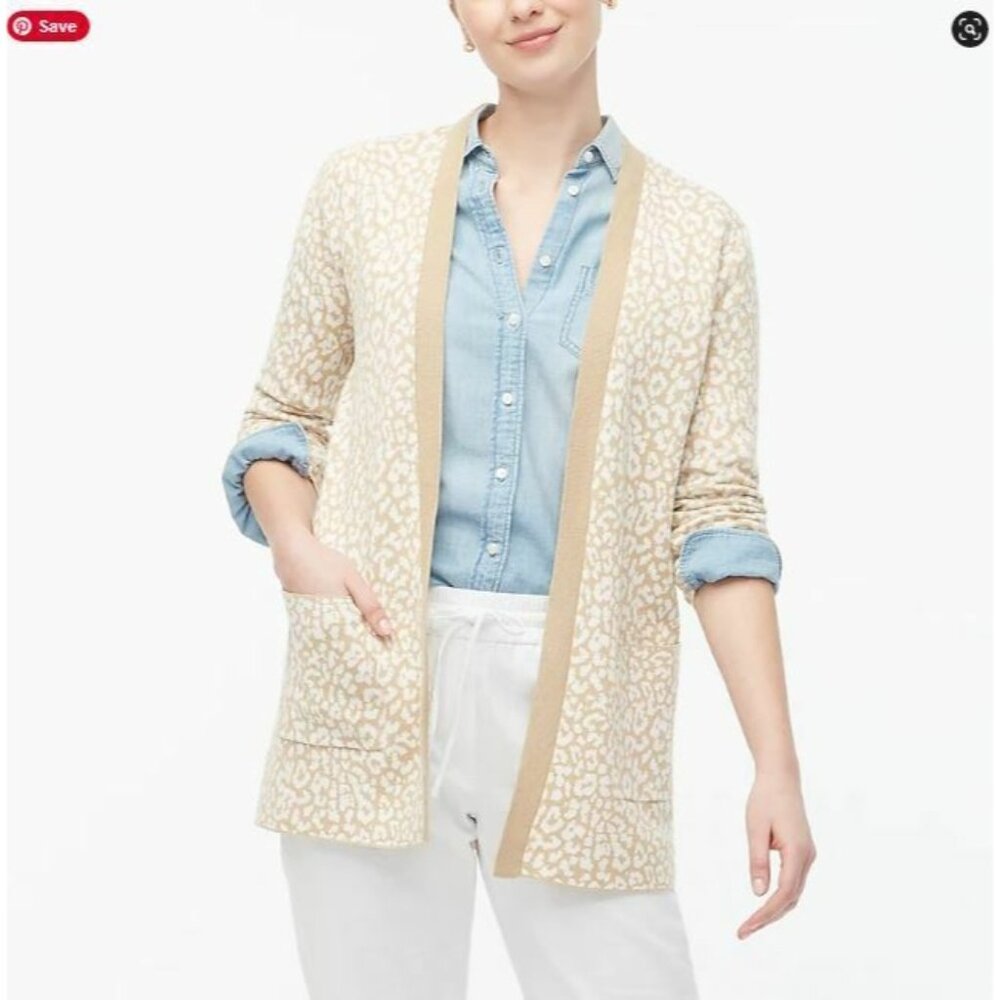 NEW J.CREW Leopard open cardigan sweater XXL